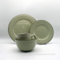 Custom Light Green Luxe Ceramic Servies Sets Stoneware
